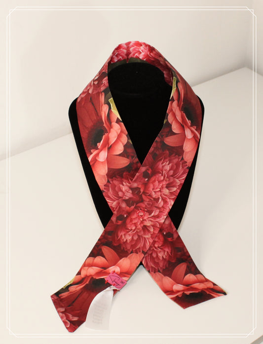 Cotton-satin skinny scarf