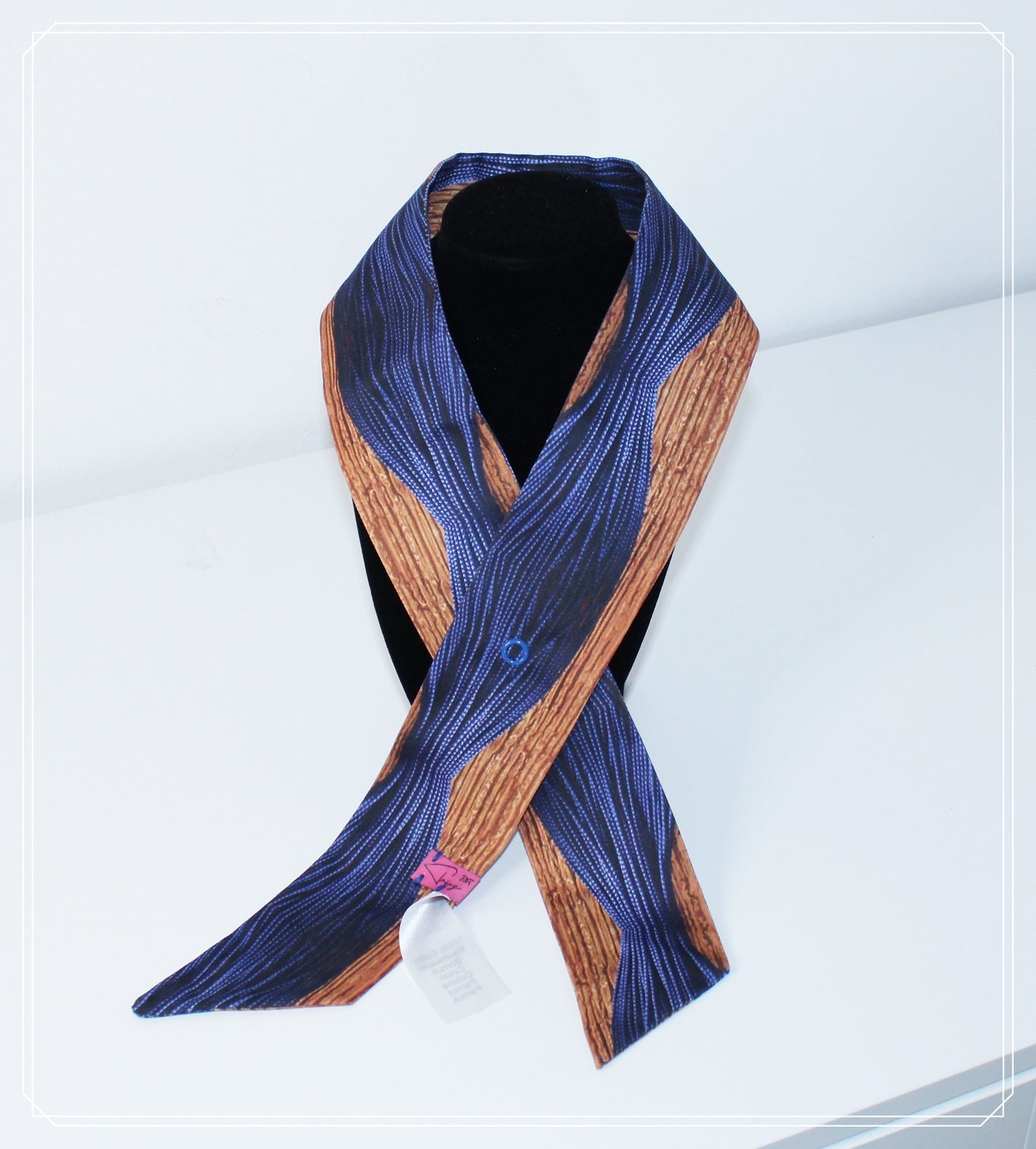 Cotton-satin skinny scarf